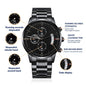 Customized Black Chronograph Watch - Perfect Gift for Your Man