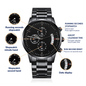 Engraved Black Chronograph (3ATM) - (Customizable Men's Watch)