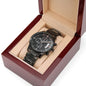 Engraved Black Chronograph (3ATM) - (Customizable Men's Watch)