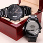 Customized Black Chronograph Watch - Perfect Gift for Your Man