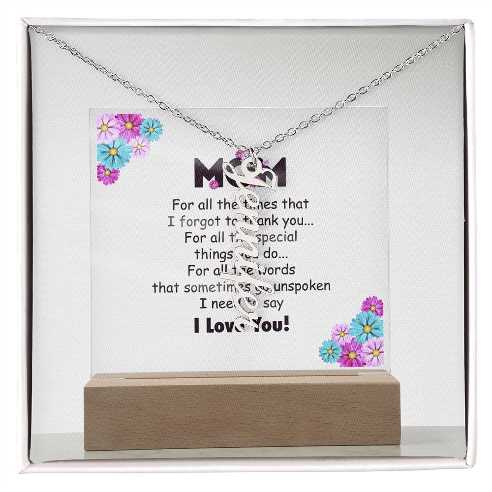 Customizable Vertical Name Necklace - A Special Gift
