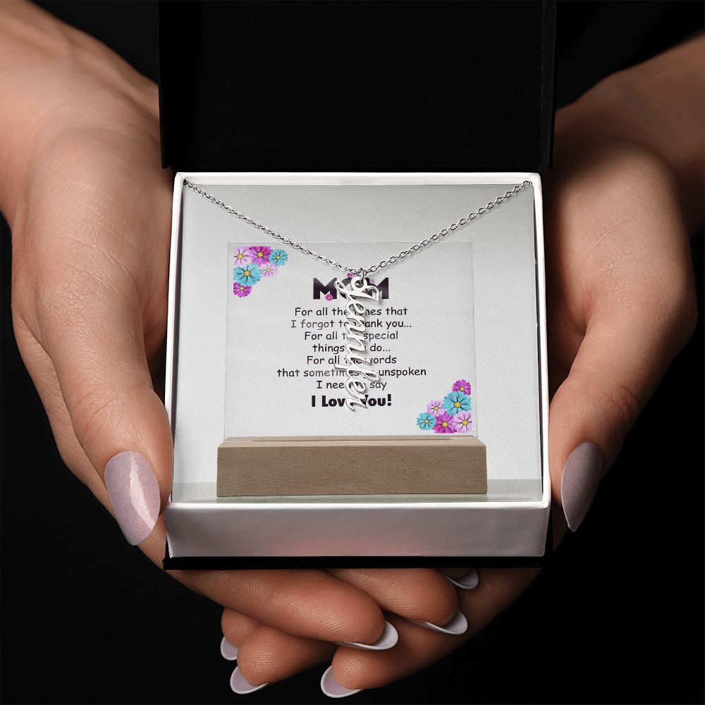 Customizable Vertical Name Necklace - A Special Gift