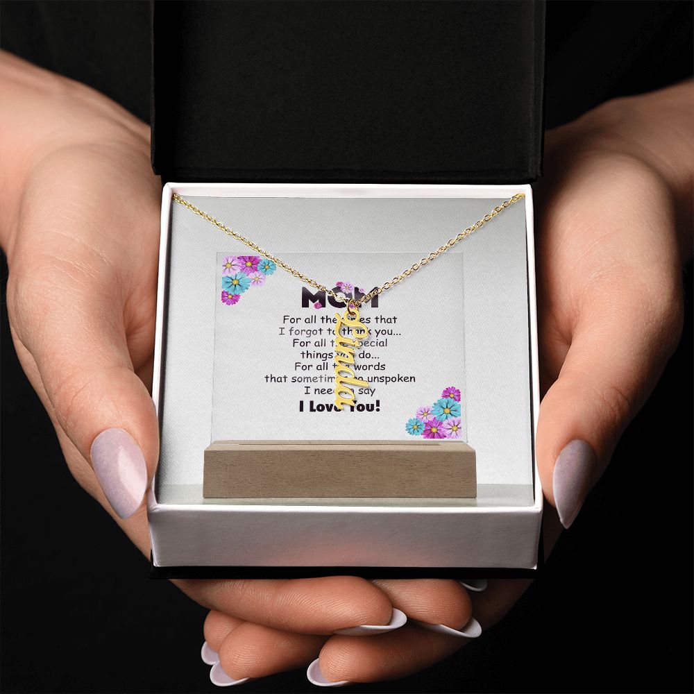 Customizable Vertical Name Necklace - A Special Gift
