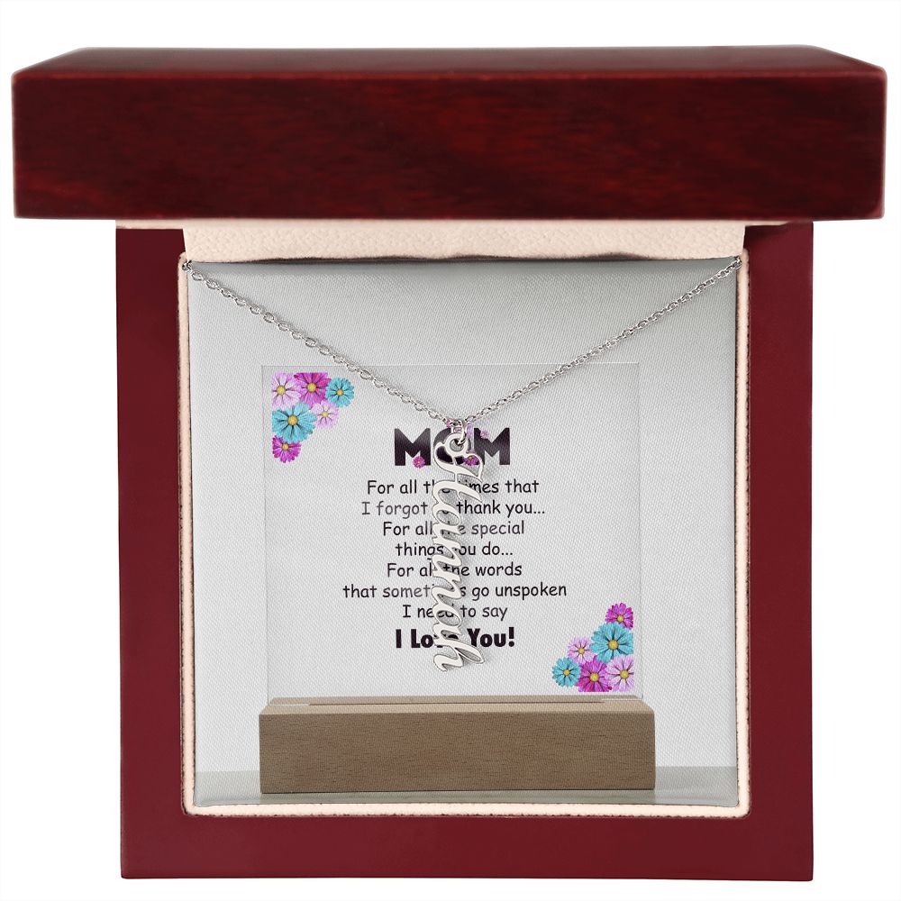 Customizable Vertical Name Necklace - A Special Gift