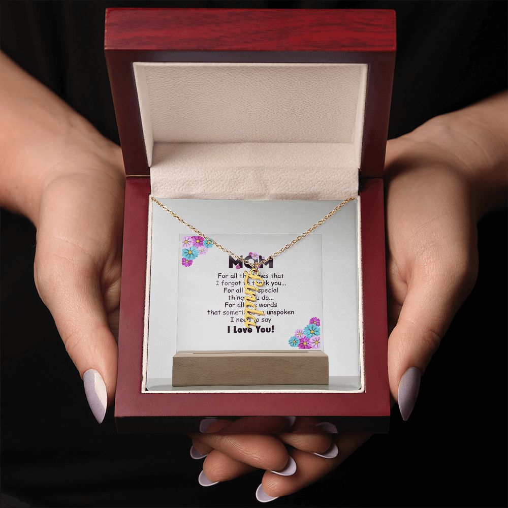 Customizable Vertical Name Necklace - A Special Gift