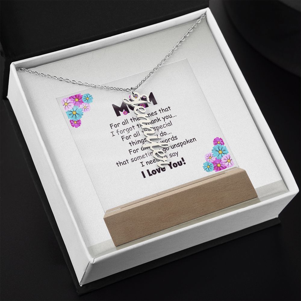Customizable Vertical Name Necklace - A Special Gift