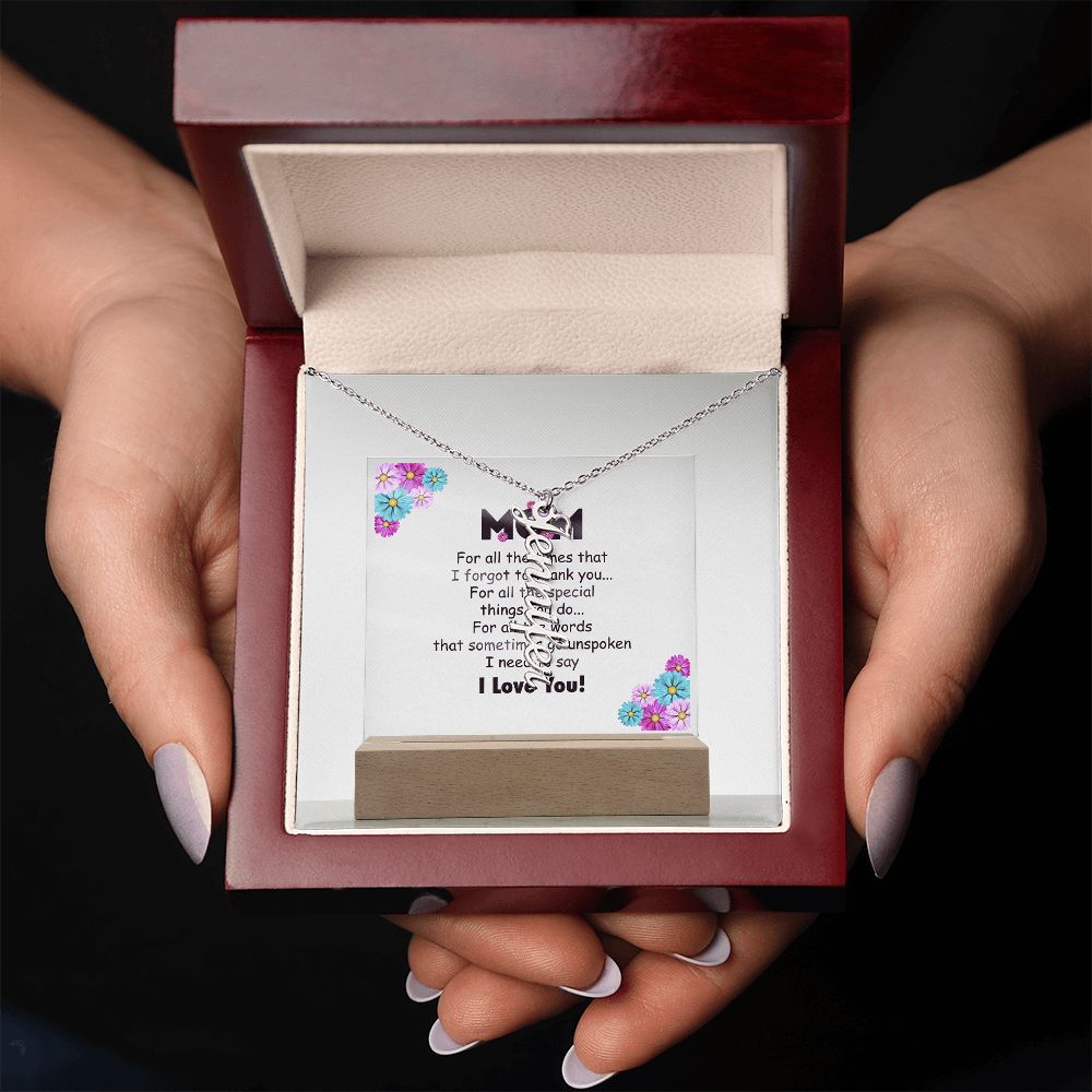 Customizable Vertical Name Necklace - A Special Gift