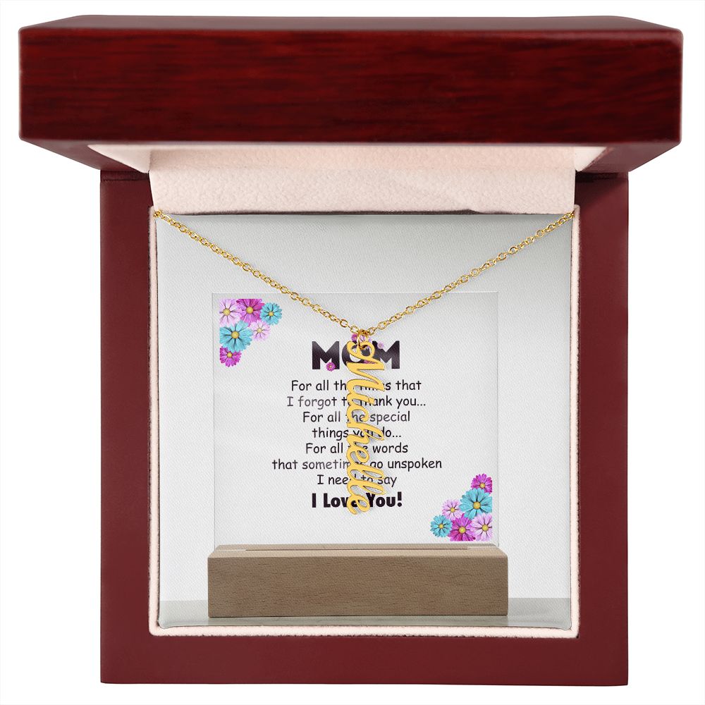 Customizable Vertical Name Necklace - A Special Gift
